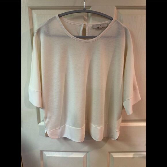 LOFT mixed media blouse - Picture 1 of 6